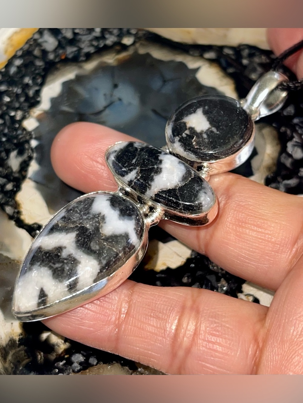 White Buffalo Turquoise Pendant 3 1/4”